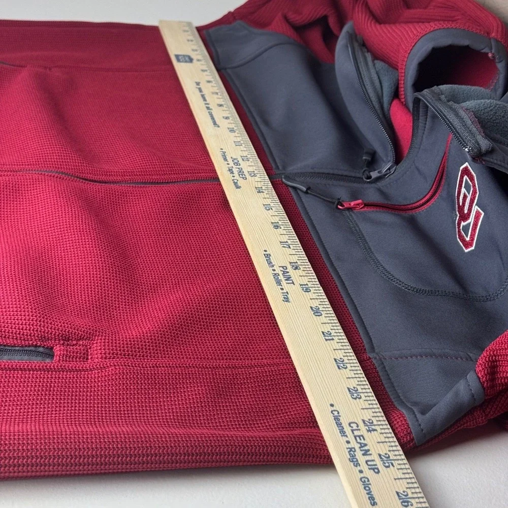 Colosseum Oklahoma Sooners‎ Mens XL Full Zip Hoodie Jacket Grey Maroon OU Fleece